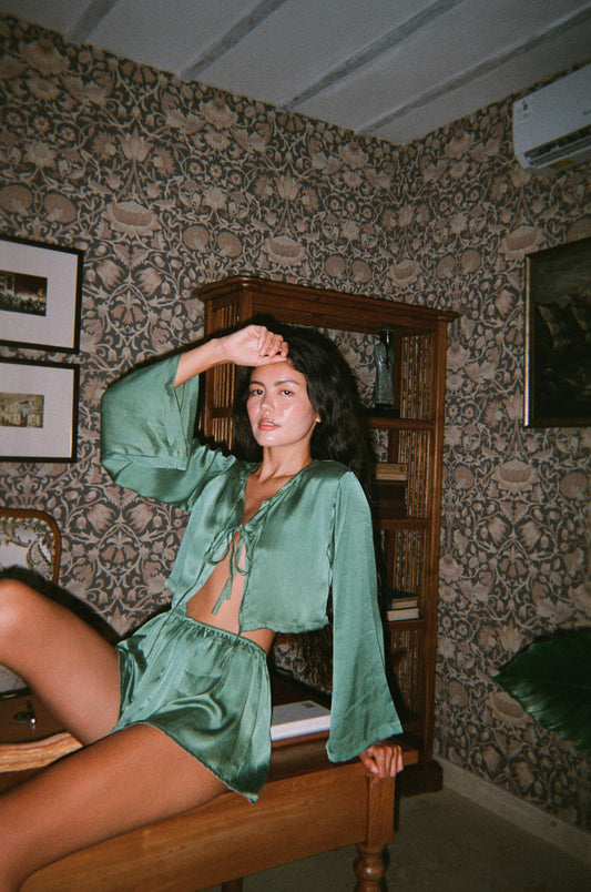 The Mariposa Top - earth emerald