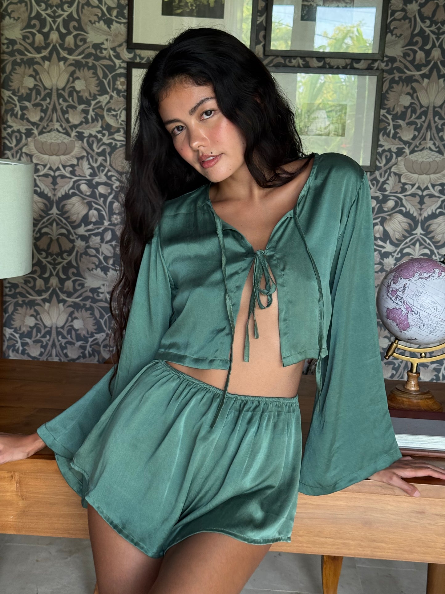 The Mariposa Top - earth emerald